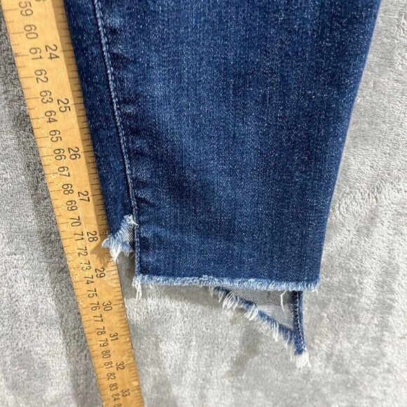 Mother The Looker Two Step Ankle Fray Skunk At The Tea Party Skinny Jeans 27 - Picture 5 of 12